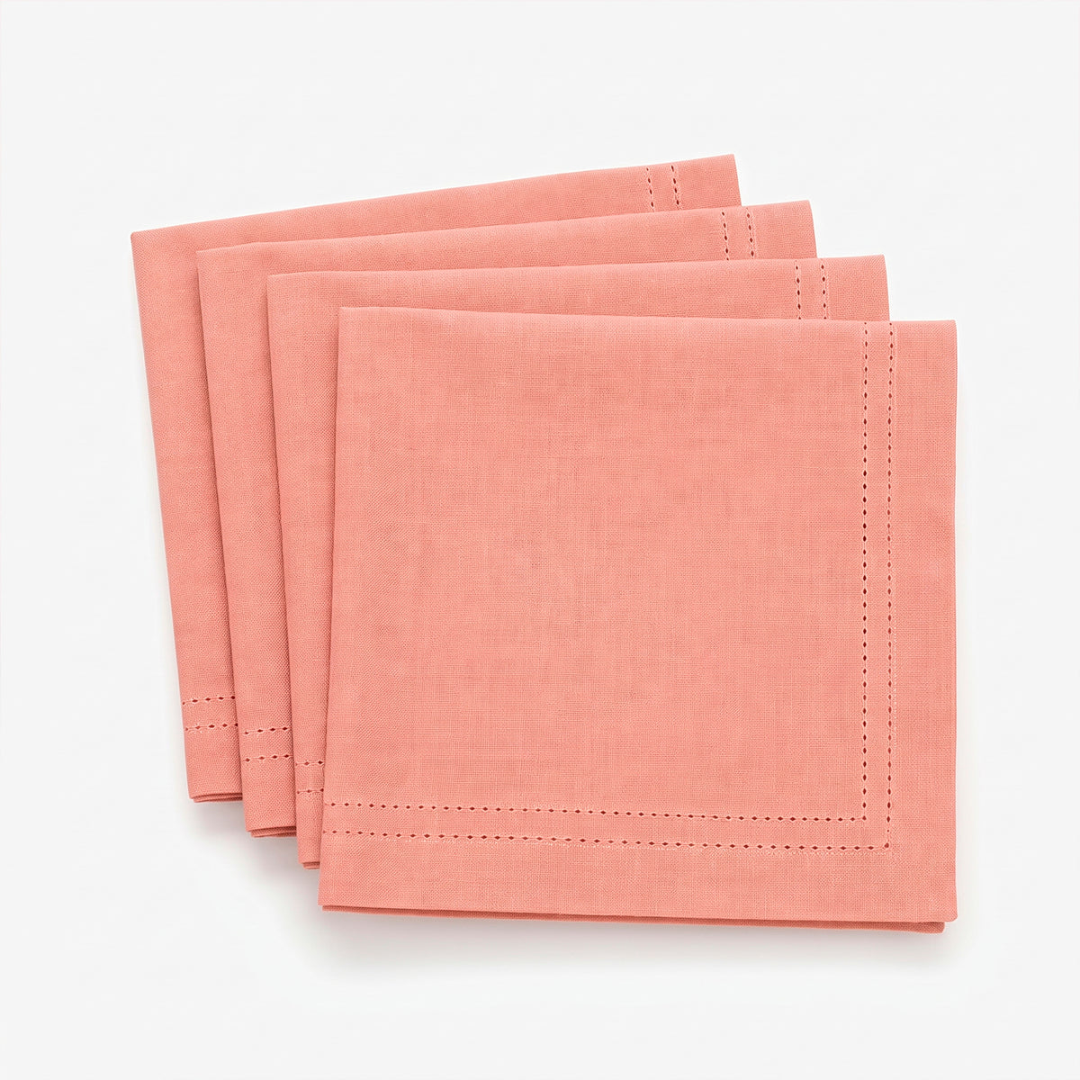 Set 4 servilletas 40 x 40cm picot rosado
