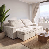 Sofá 2 cuerpos Toquio Tela Beige - 2.44m