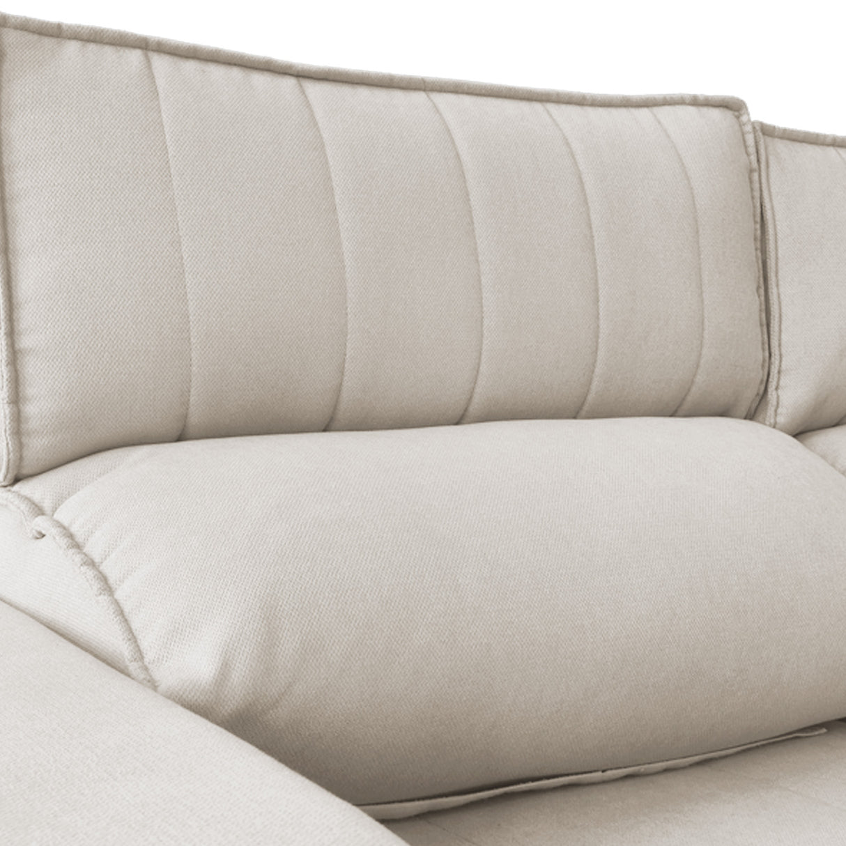 Sofá extensible y reclinable de 3 cuerpos tela chenille color crema