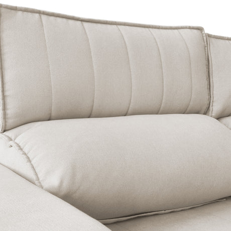 Sofá extensible y reclinable de 3 cuerpos tela chenille color crema