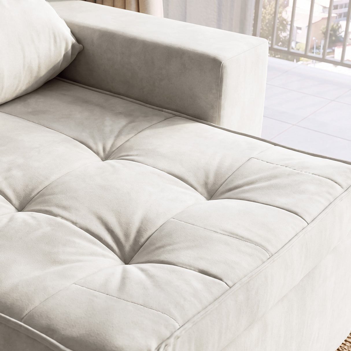 Sofá 2 cuerpos Toquio Tela Beige - 2.04m