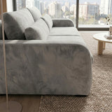 Sofá Modular 2 Cuerpos Treviso Tela Gris Claro - 2.28m a Confección