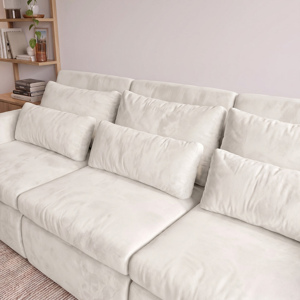 Sofá 2 cuerpos Zurich Tela Beige - 2.98m