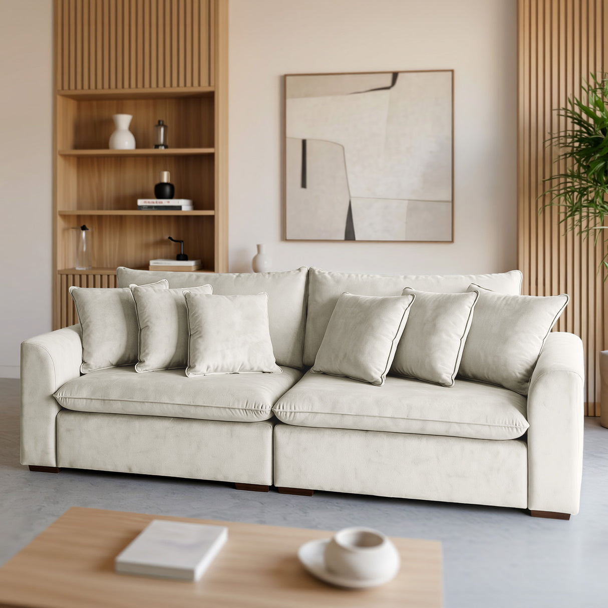 Sofá de 2 cuerpos Atualittá Tela Beige - 1.94M