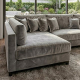 Sofá 3 Cuerpos Liberty con Chaise Longue Izquierdo Tela Gris Claro - 2.60m a Confección