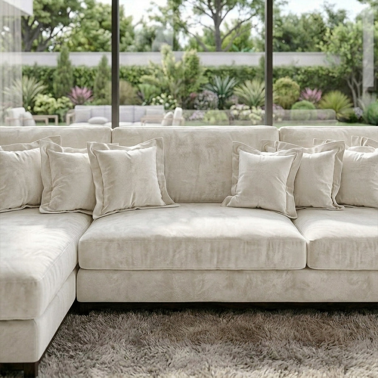 Sofá 3 Cuerpos Liberty con Chaise Longue Izquierda Tela Beige - 2.30m a Confección