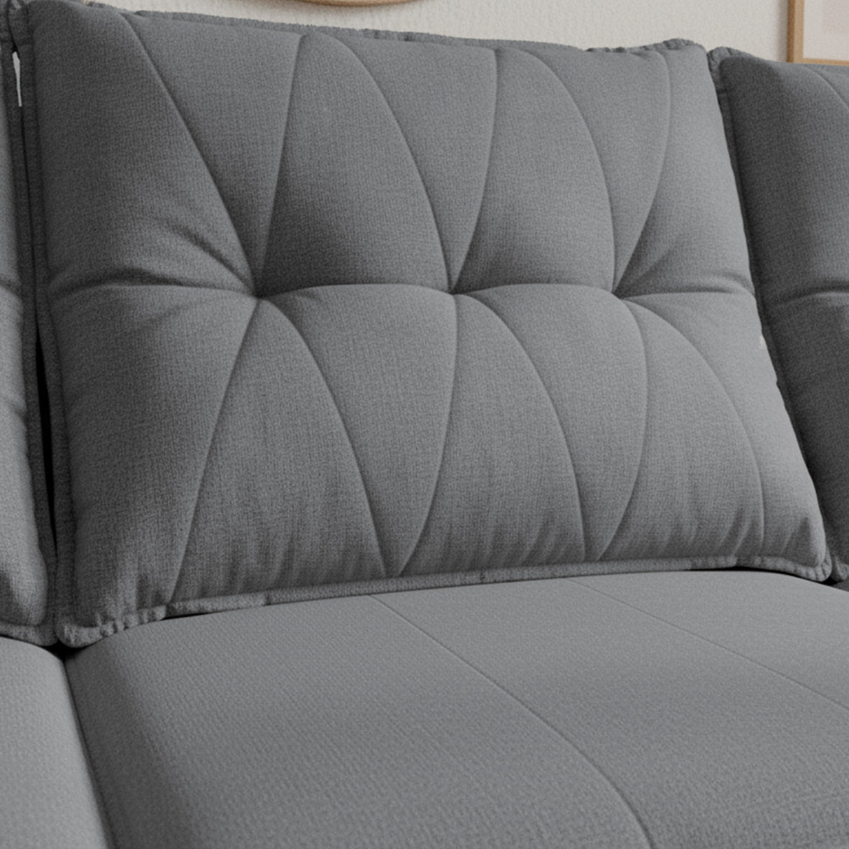 Textura de tela lino del sofá extensible y reclinable de 3 cuerpos.