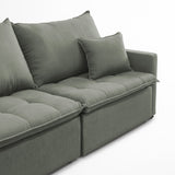 Sofá cama tres cuerpos color verde musgo 