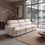 Sofá 3 Cuerpos Paris Tela Beige - 3.04m