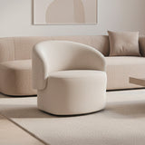 poltrona giratoria color beige claro