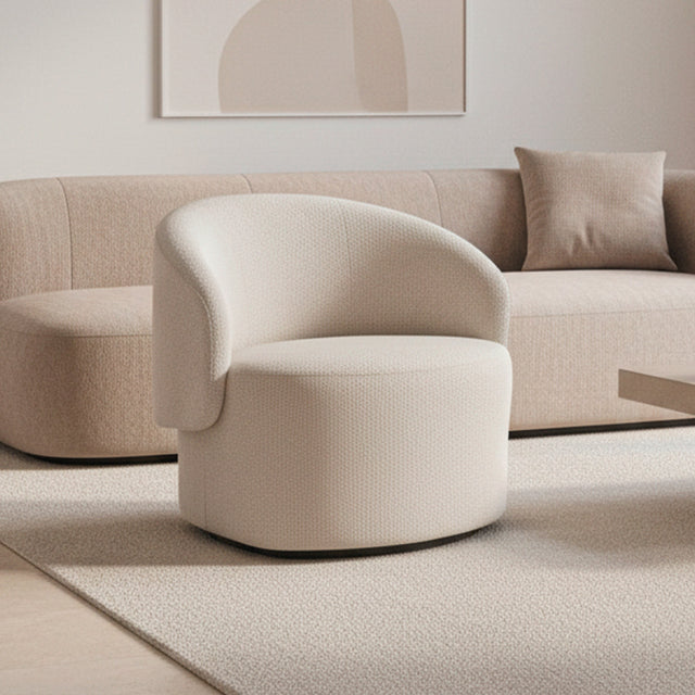 poltrona giratoria color beige claro