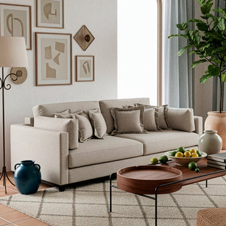 Sofá de 2 cuerpos de tela lino