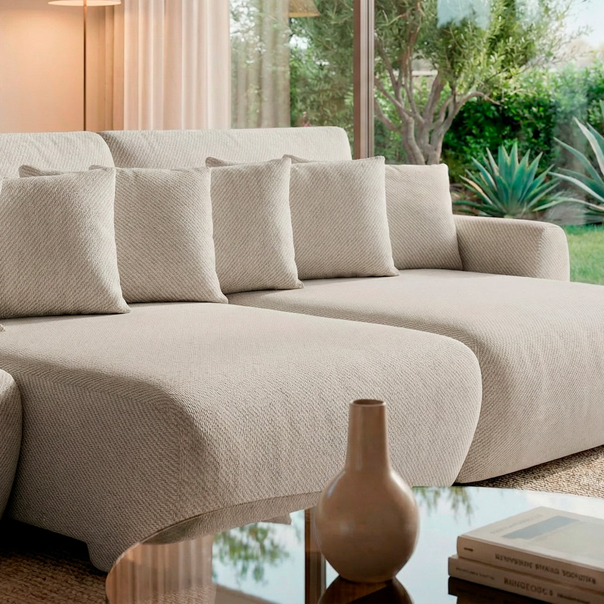 Sofá extensible Solana con pouf
