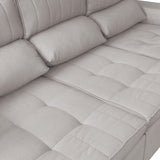 Sofá extensible y reclinable de 3 cuerpos tela chenille color café