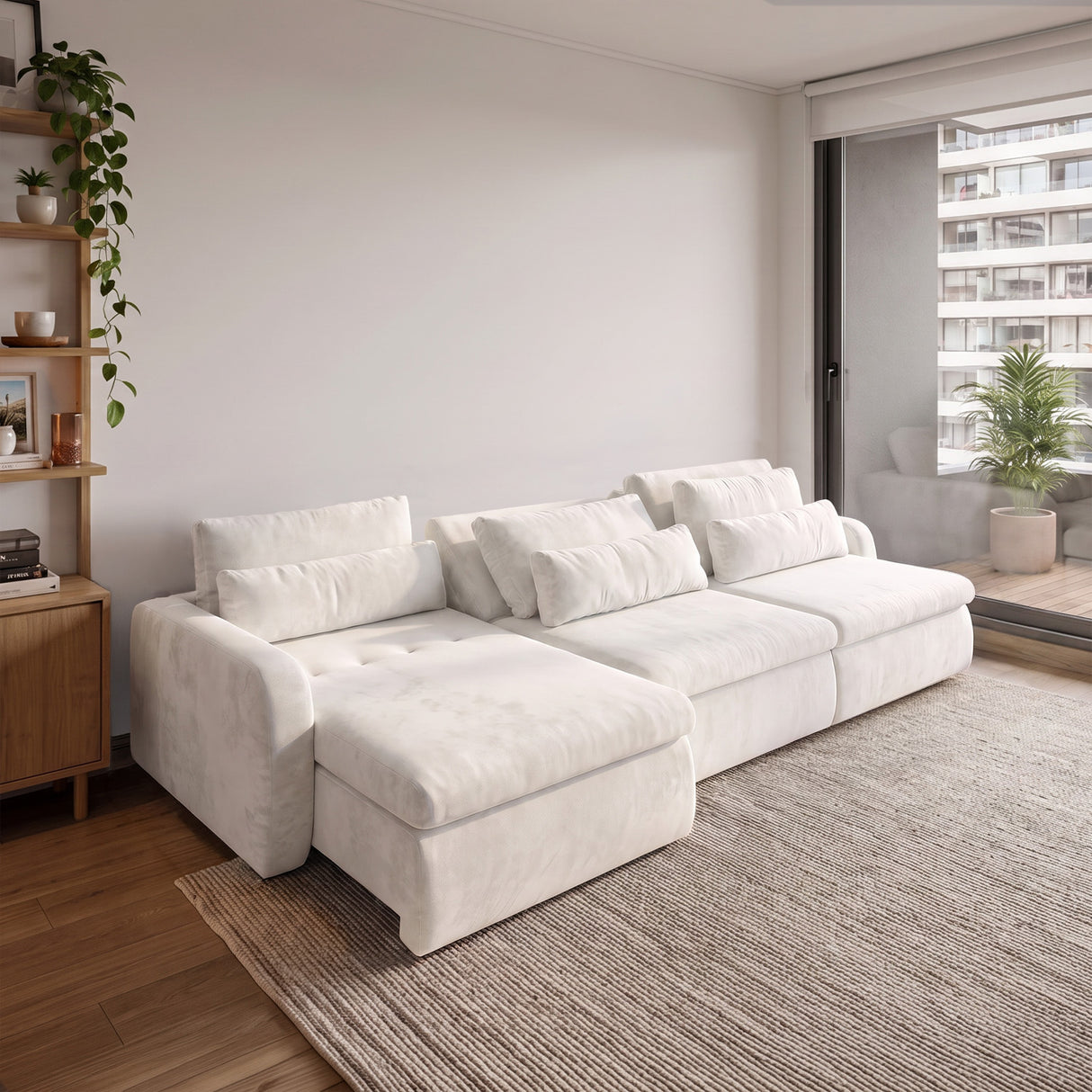 Sofá 2 cuerpos Zurich Tela Beige - 2.98m