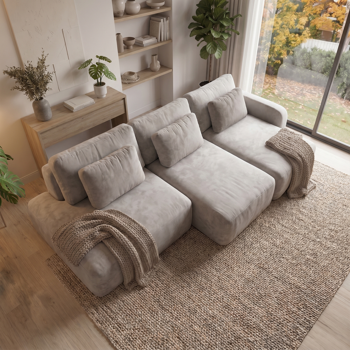 Sofá Extensible Portillo Con Pouf