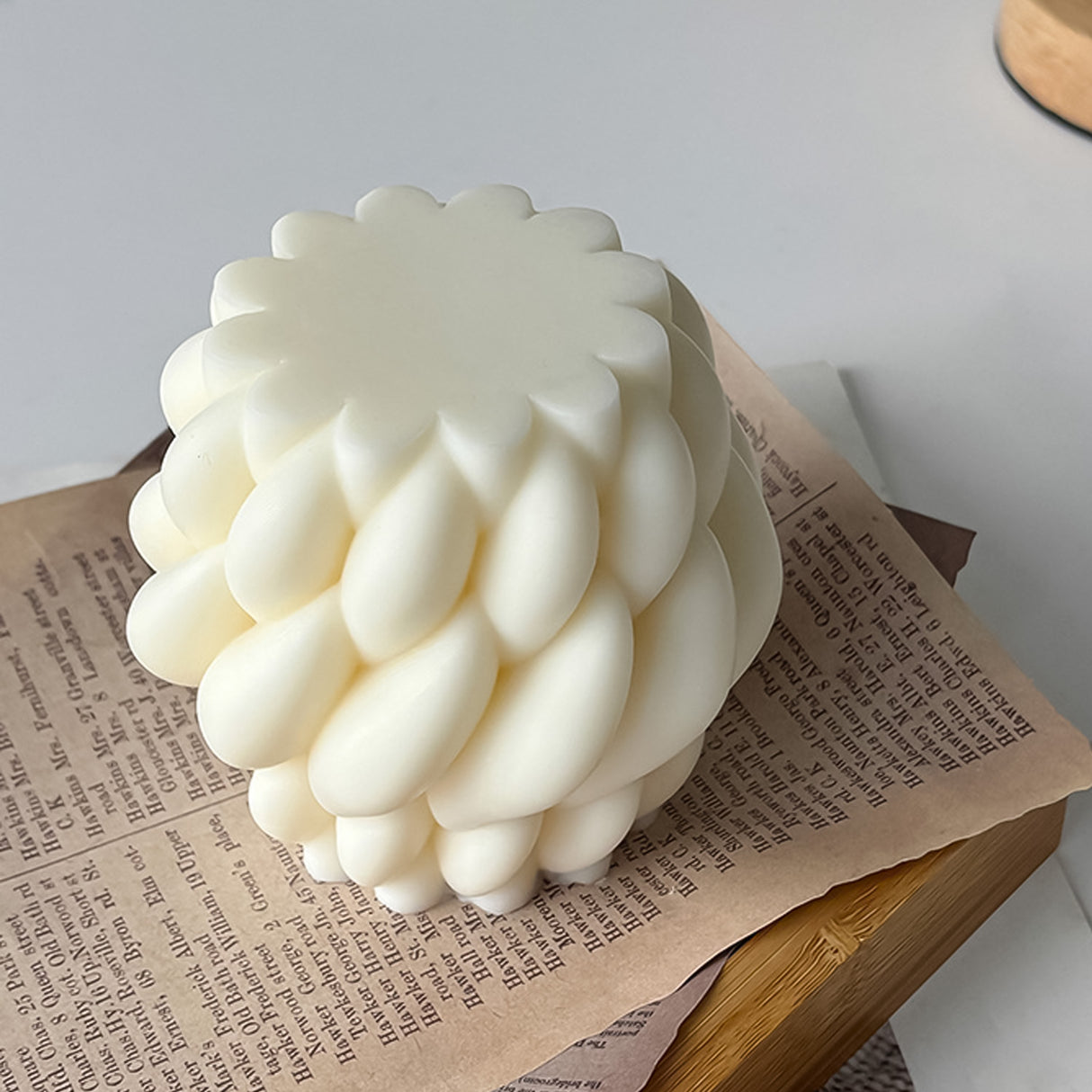 Vela de Cera Blanca Nudo Giratorio