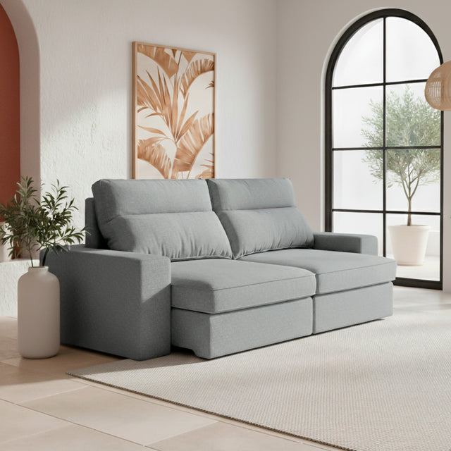 sofá  extensible de 2 cuerpos  color gris 