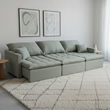 Sofá cama tres cuerpos color verde musgo 