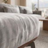 Sofá Seccional 3 Cuerpos Palace con Chaise Longue Izquierdo Tela Gris - 3.06m a Confección