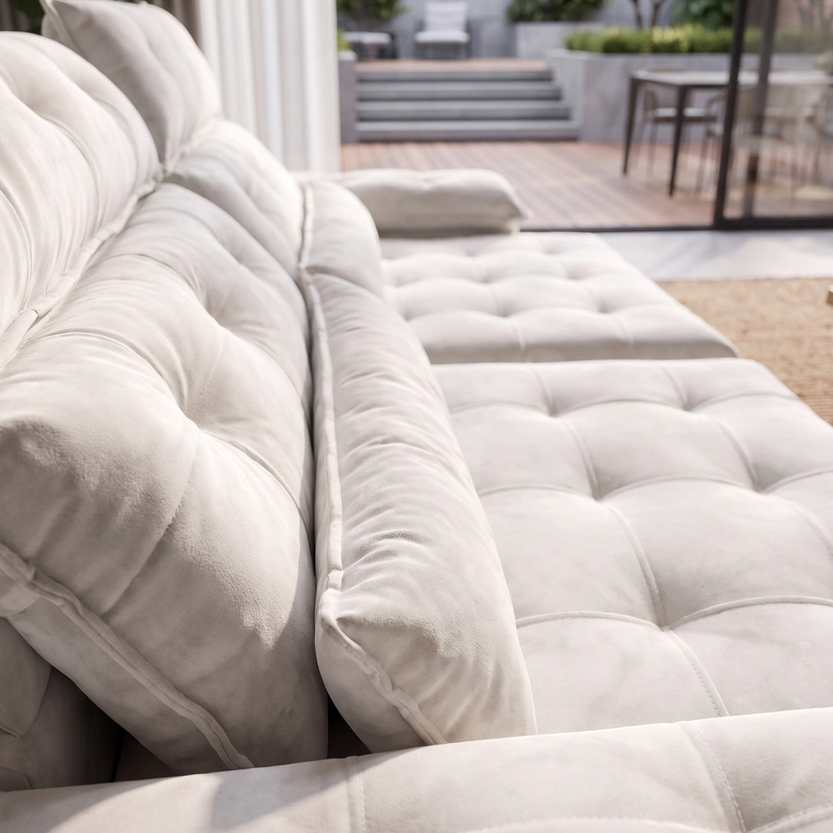 Sofá 2 Cuerpos Prediletto Tela Beige - 2.60m