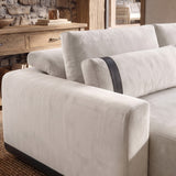 Sofá 2 Cuerpos Rizzonte Tela Beige - 1.96m