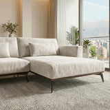 Sofá Seccional 3 Cuerpos Palace con Chaise Longue Derecho Tela Beige - 3.06m a Confección
