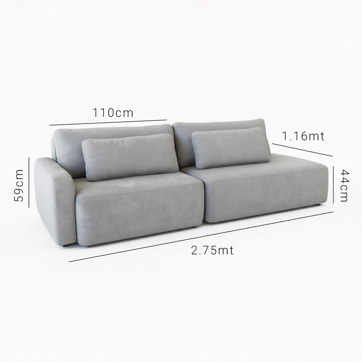 Sofá Extensible Portillo Con Pouf Stock