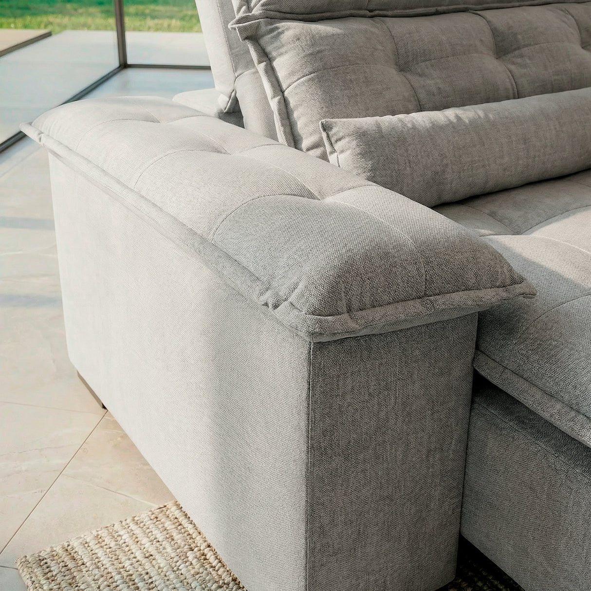 Sofá 3 Cuerpos Prediletto Tela Blanco - 3.60m