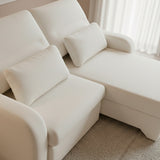 Sofá extensible de dos cuerpos, tapiz boucle color blanco 