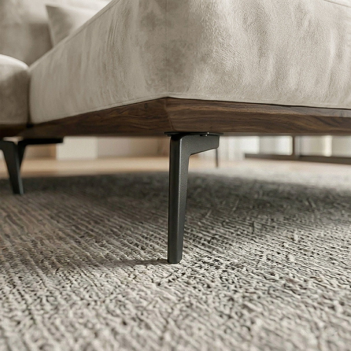 Sofá Seccional 3 Cuerpos Palace con Chaise Longue Derecho Tela Beige - 3.06m a Confección