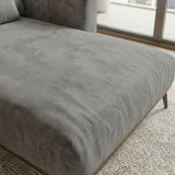 Sofá Seccional 3 Cuerpos Palace con Chaise Longue Derecho Tela Gris Oscuro - 2.76m a Confección