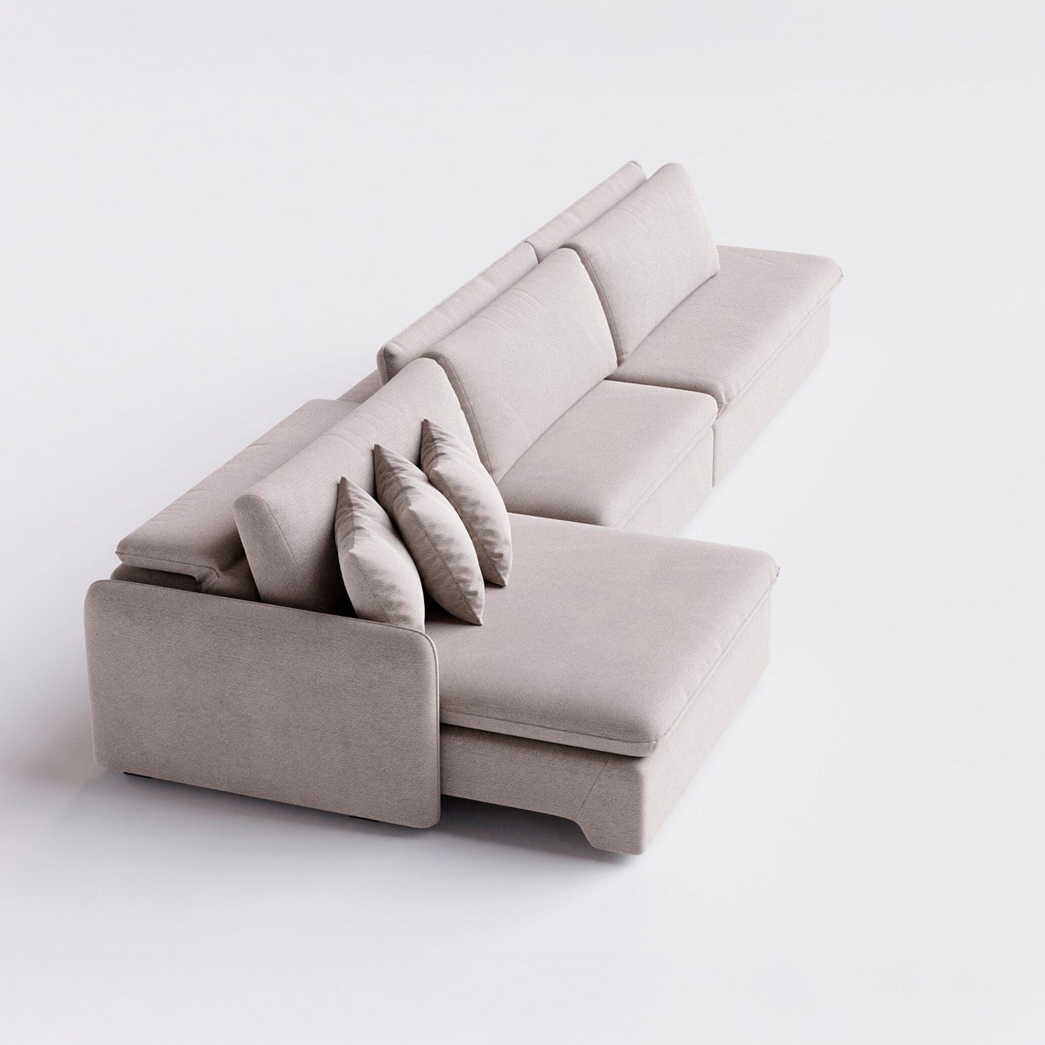 Sofá extensible y reclinable Audax con Pouf