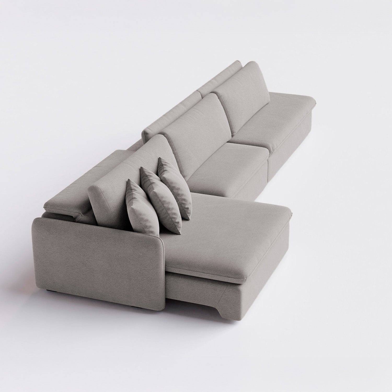 Sofá extensible y reclinable Audax con Pouf