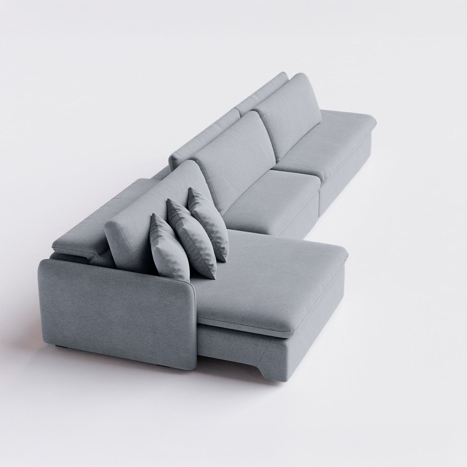 Sofá extensible y reclinable Audax con Pouf