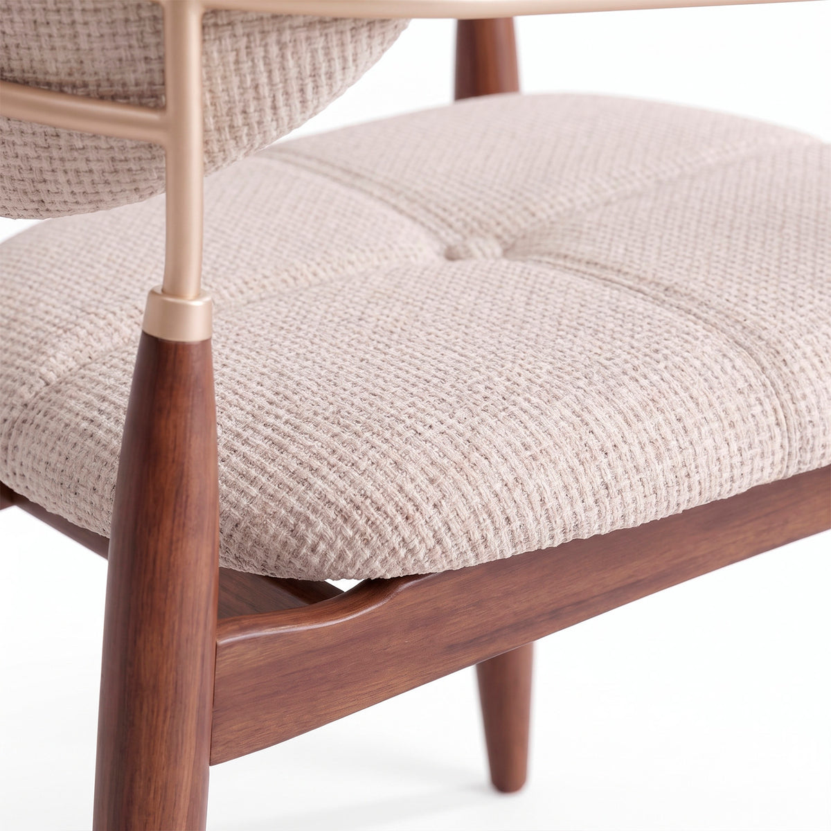 Silla Adara c/ brazo BR6032 / COR CASTAÑO / METAL CHAMPAGNE STOCK