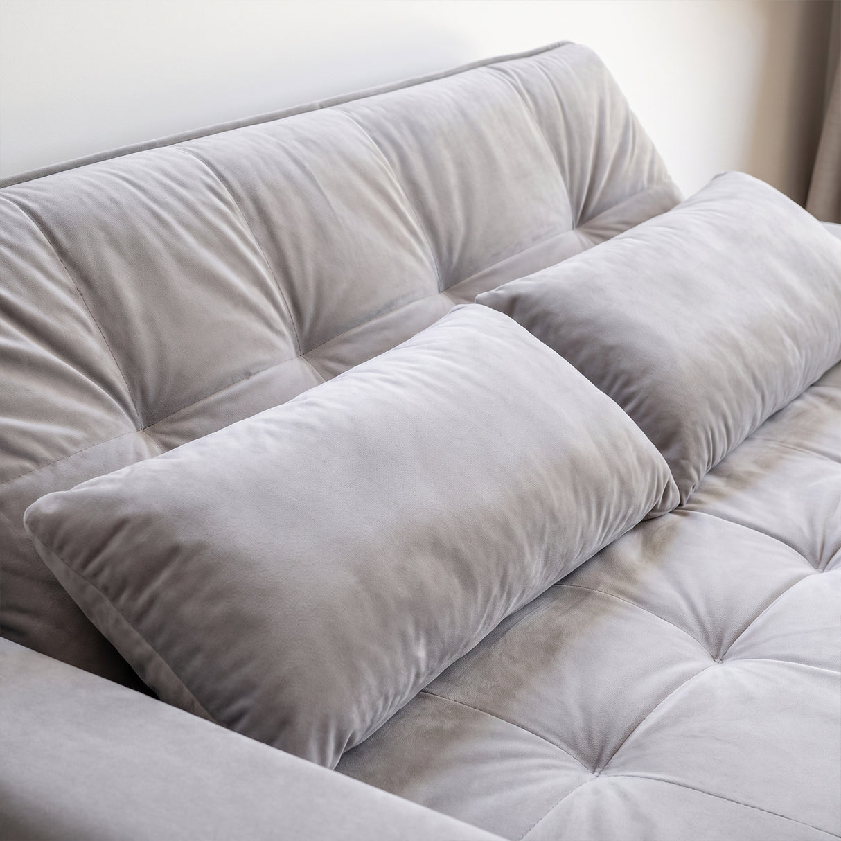 Sofá Cama 2 cuerpos Londres Tela Gris claro - 1.90m