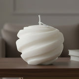 Vela de Cera Blanca Esfera Nórdica