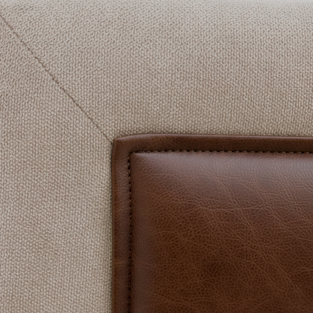 Tela de sofá con detalle eco cuero cosido