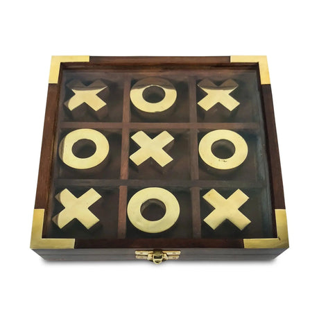 Juego Gato de Madera con Tapa de Vidrio