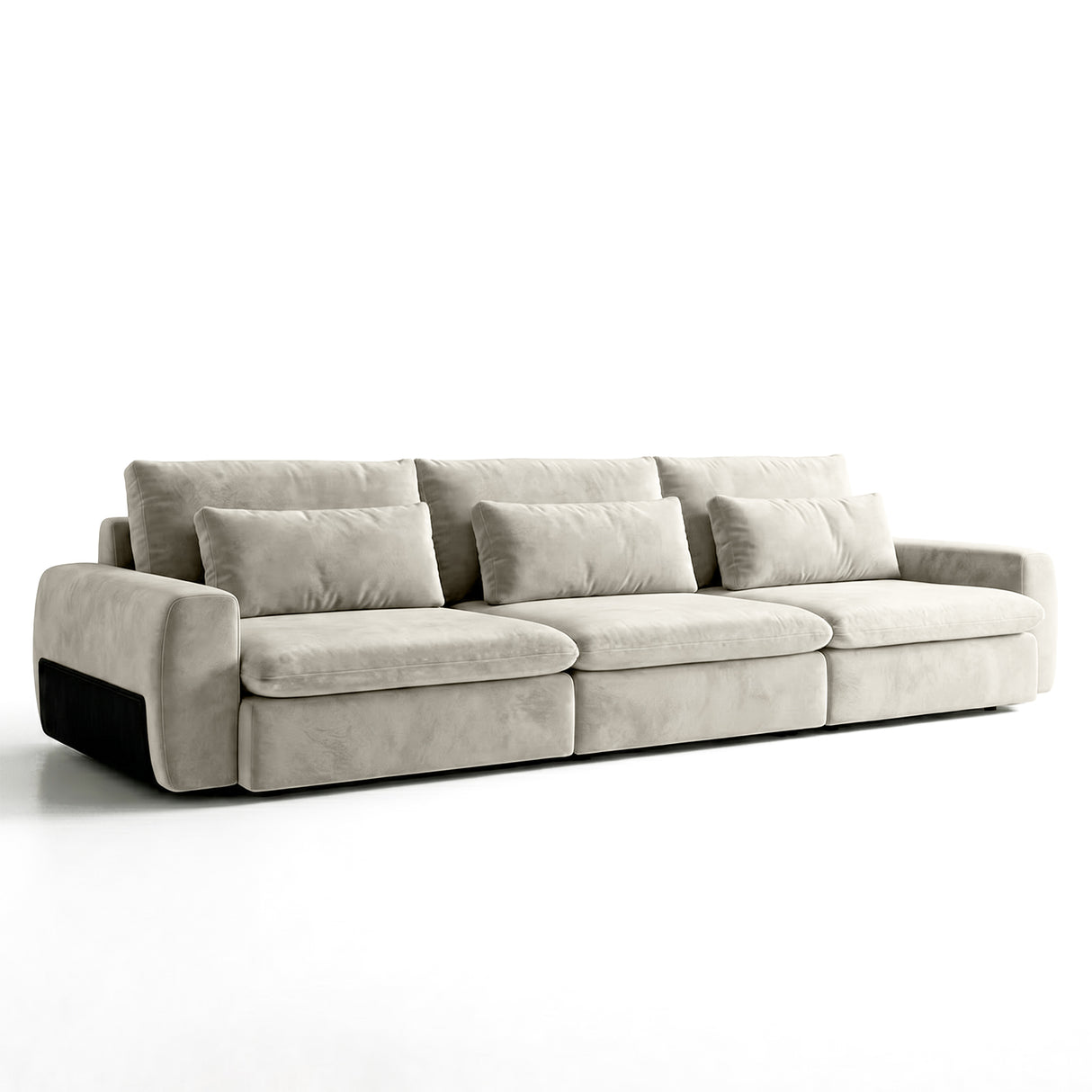 Sofá 3 Cuerpos Litus Tela Beige - 3.04m