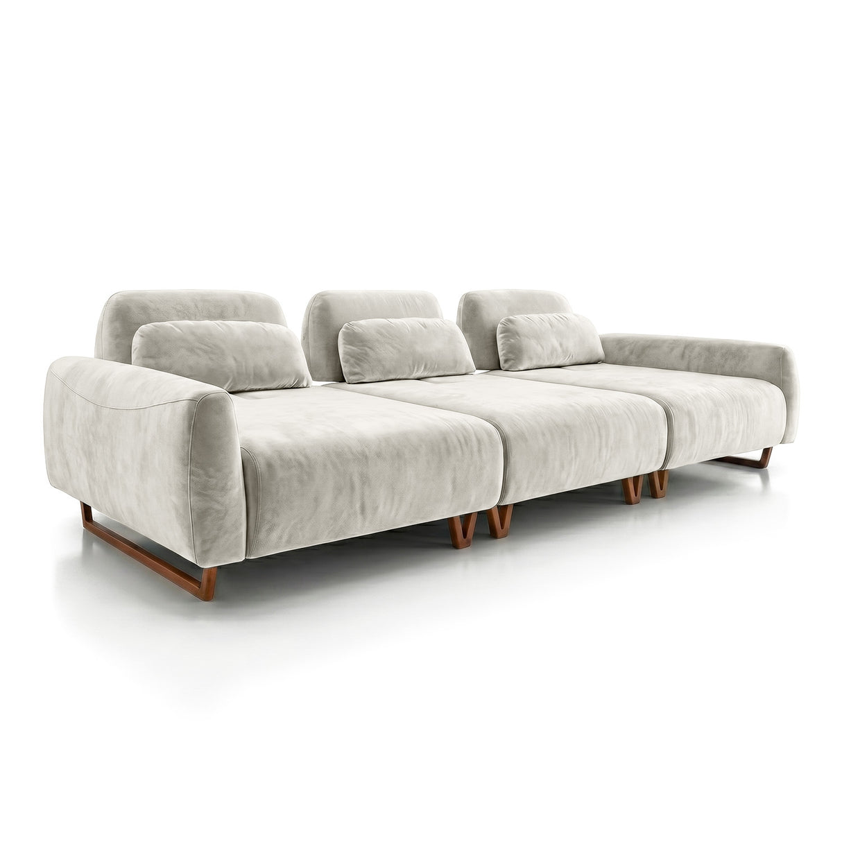Sofá 3 cuerpos Laguna Cónico Tela Beige - 3.72m