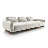 Sofá 3 cuerpos Laguna Cónico Tela Beige - 3.72m