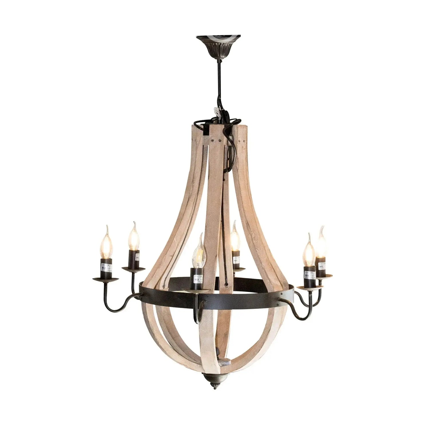 Lámpara de Madera y Fierro Color Gris