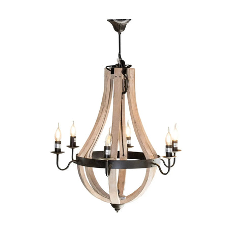 Lámpara de Madera y Fierro Color Gris