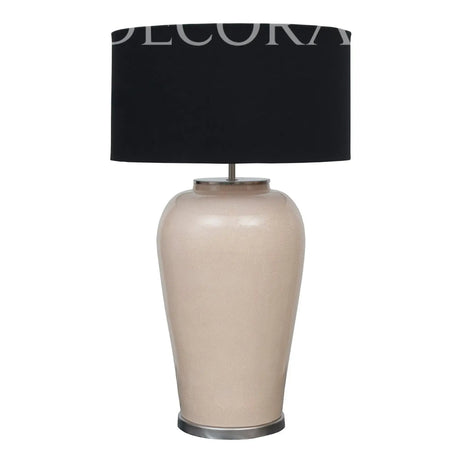 Lámpara de cerámica con pantalla de tela