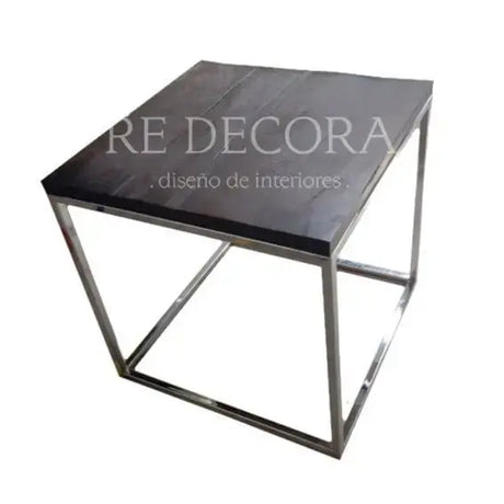 Mesa Lateral Cubo Madera