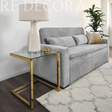 Mesa Lateral Lumi con Vidrio Re Decora