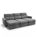 Sofá 3 Cuerpos Paris Tela Gris Oscuro - 2.74m