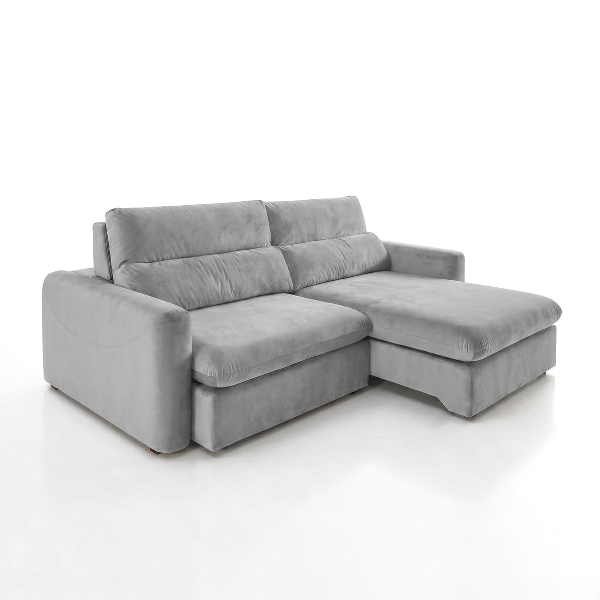 Sofá 2 Cuerpos Paris Tela Gris Claro - 1.94m